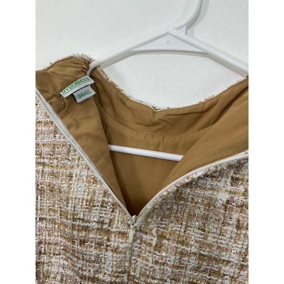 AKA Ivy Storehouse Tweed Sleeveless Shift Dress Pockets Sparkly High Neck Small - Picture 7 of 9